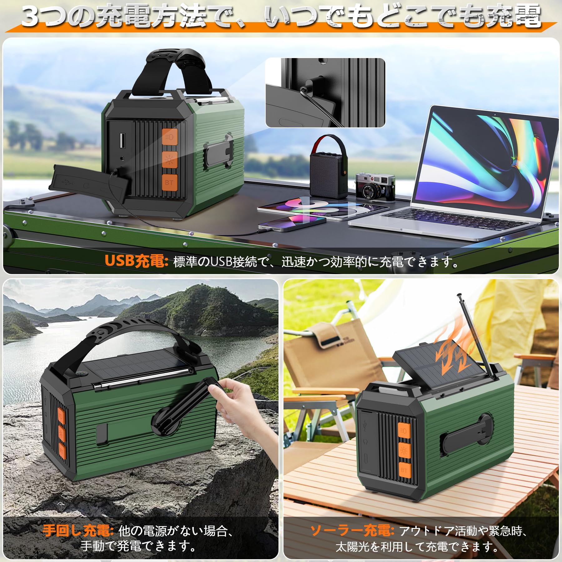 Amazon.co.jp: 【PSE認証済み 20000mAh大容量バッテリー】防災ラジオ